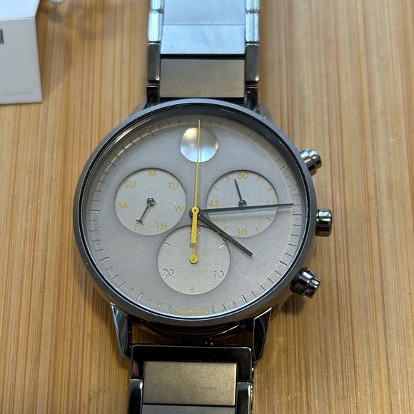 Movado FACE Watch With 43mm Gunmetal Grey Chronograph Face...